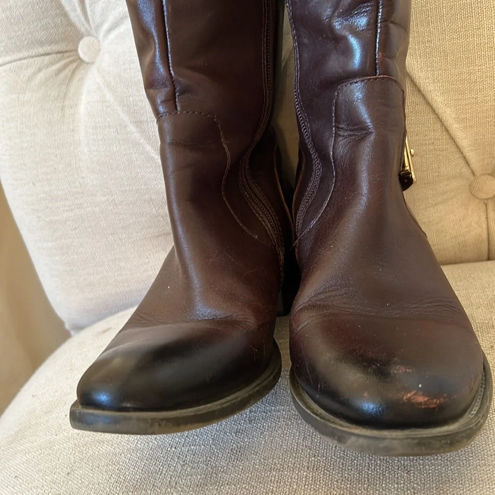 Brown knee high leather Vince Camuto boots - Picture 3 of 11